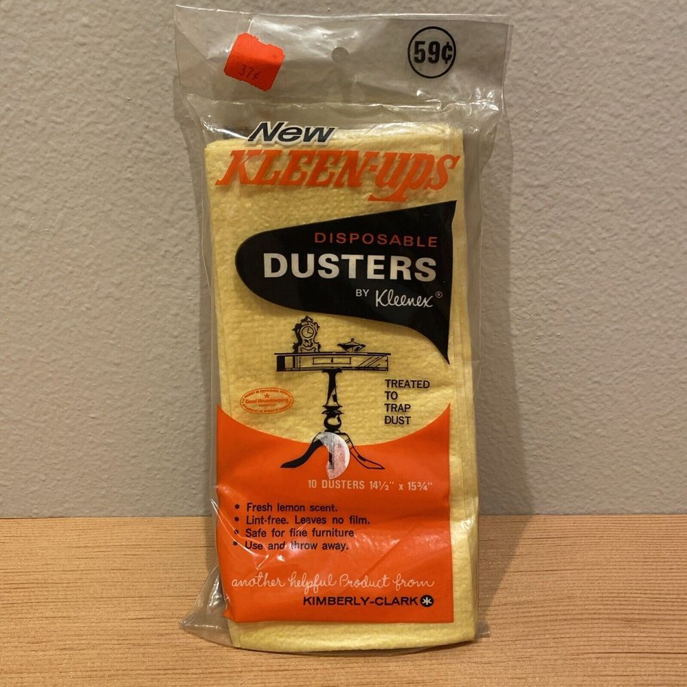 Vintage Kleen-ups Disposable Dusters By Kleenex Kimberly-Clark‎ NOS Prop
